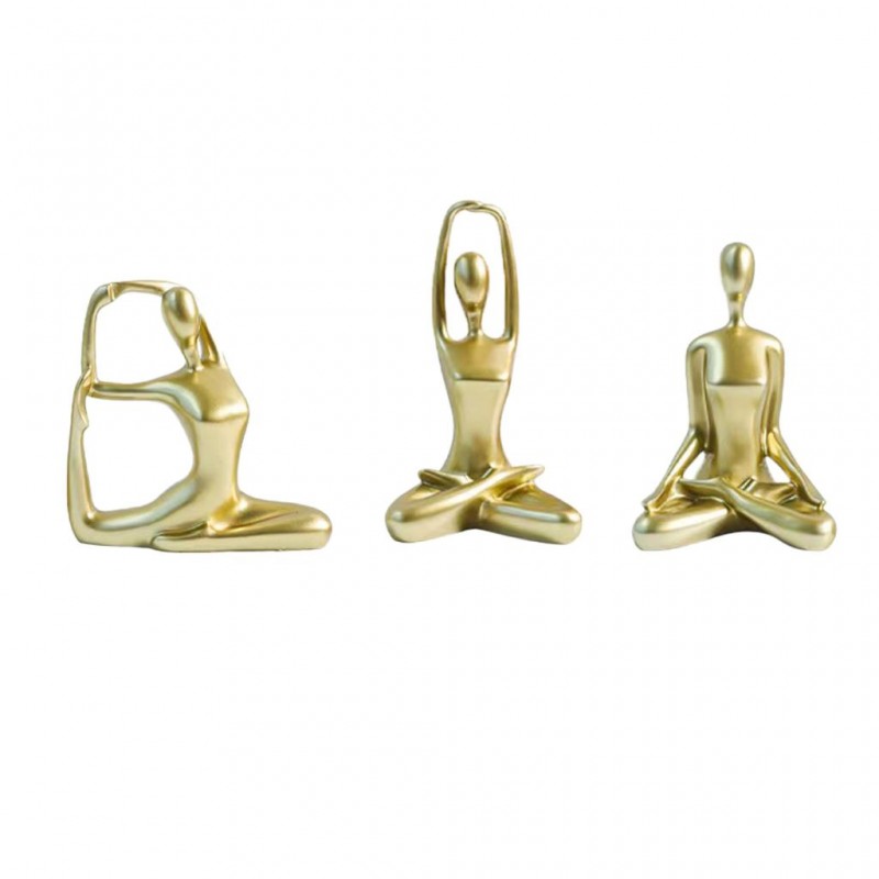 Yoga Gold Table Decor Resin Set Of 3 Yoga Gold Table Decor Resin Set Of 3