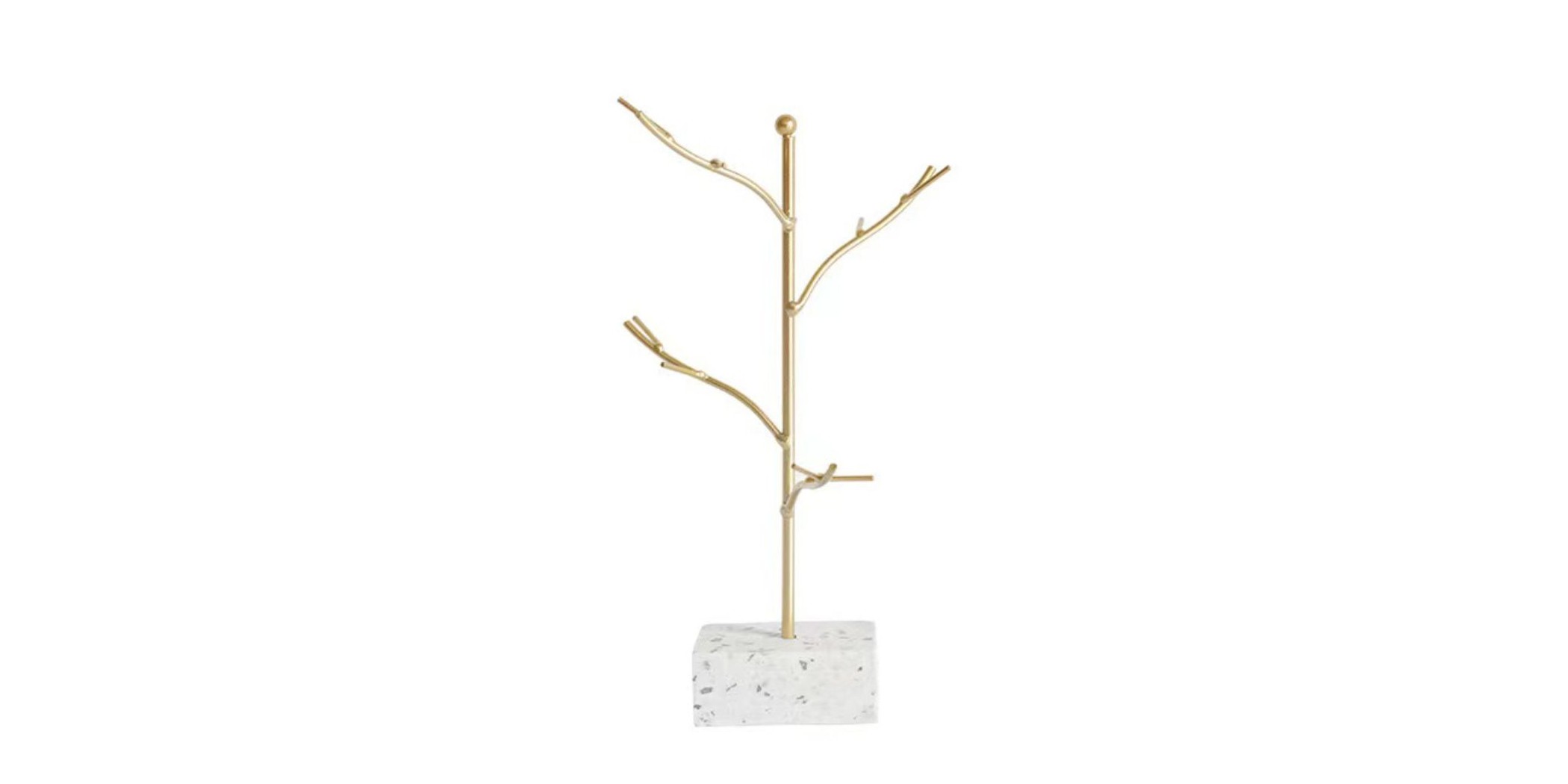 Creative Jewelry Rack Metal/Stone Base