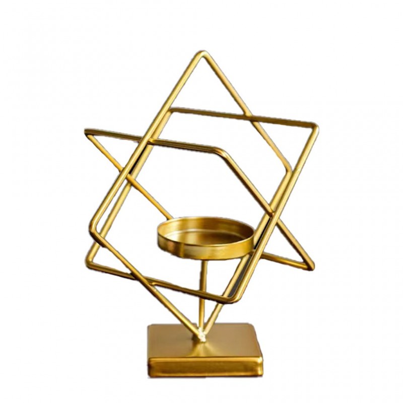 Traingle Gold Candle Holder Metal Traingle Gold Candle Holder Metal