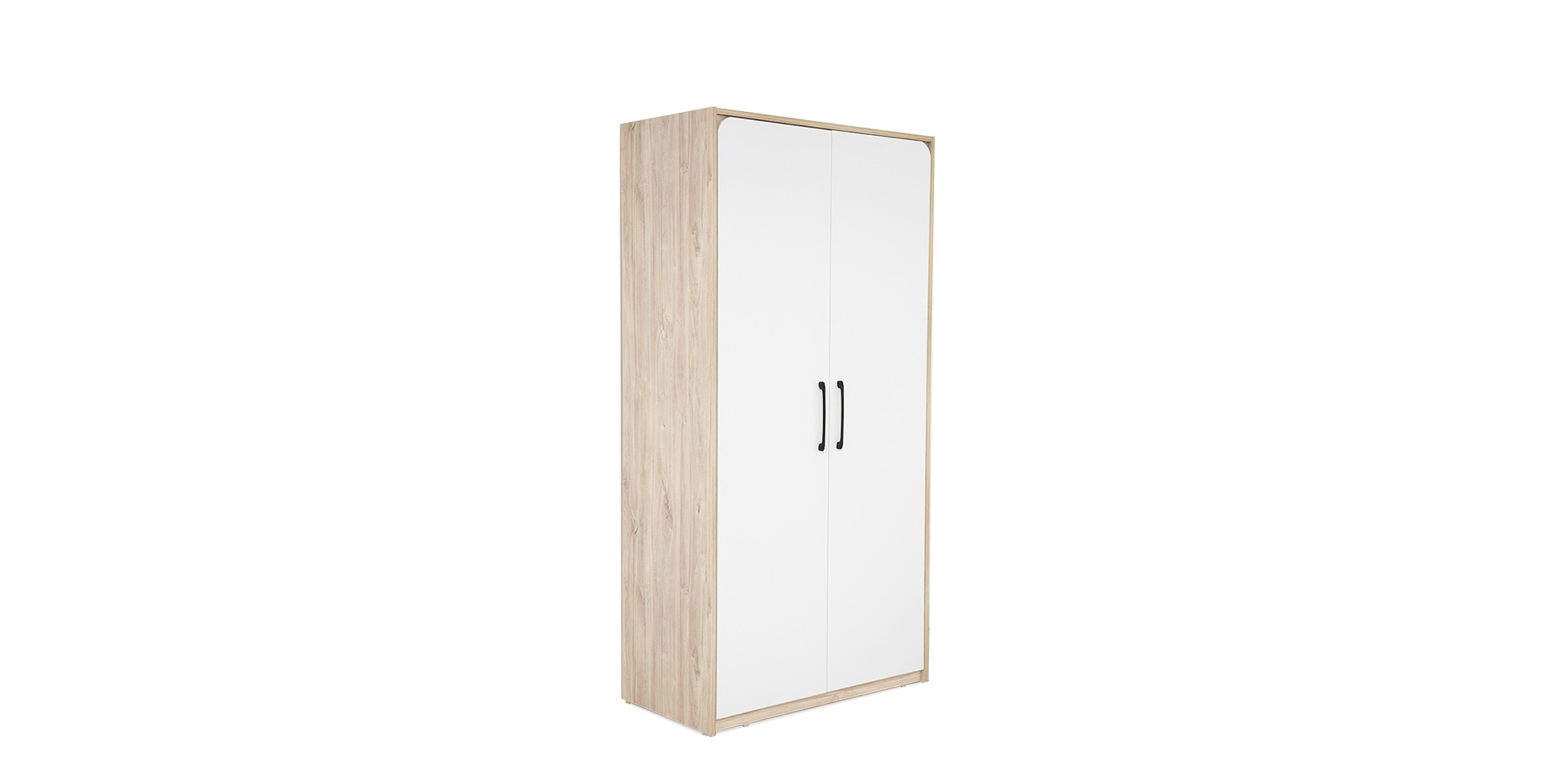 Wonderland Wardrobe 2 Doors Laguna Wood & White