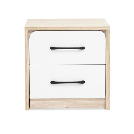 Wonderland Night Table Laguna Wood & White