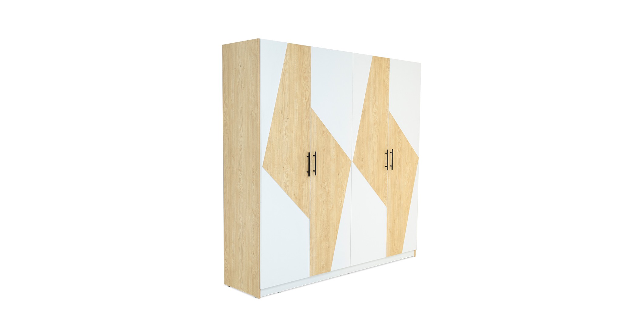 Cabana Wardrobe 4 Doors Applewood & White