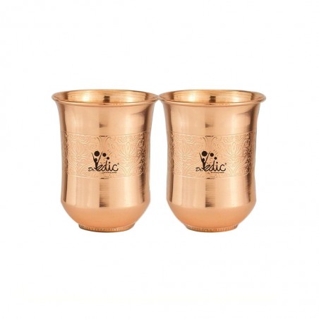 Dr Vedic DRV031 2x250ml Glossy Carving Curvy Glass  Copper "O"