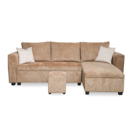 Conrad Corner RHF Chaise + LHF 2S Fabric L.Brown