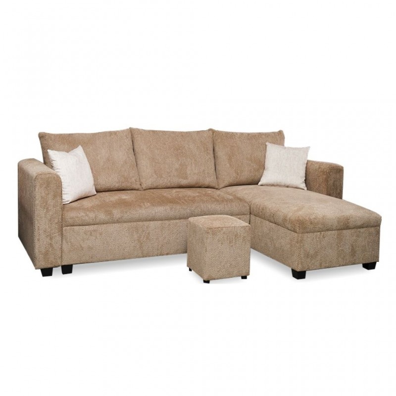 Conrad Corner RHF Chaise + LHF 2S Fabric L.Brown