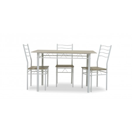 Yakon Table and 4 Chairs Metal/MDF