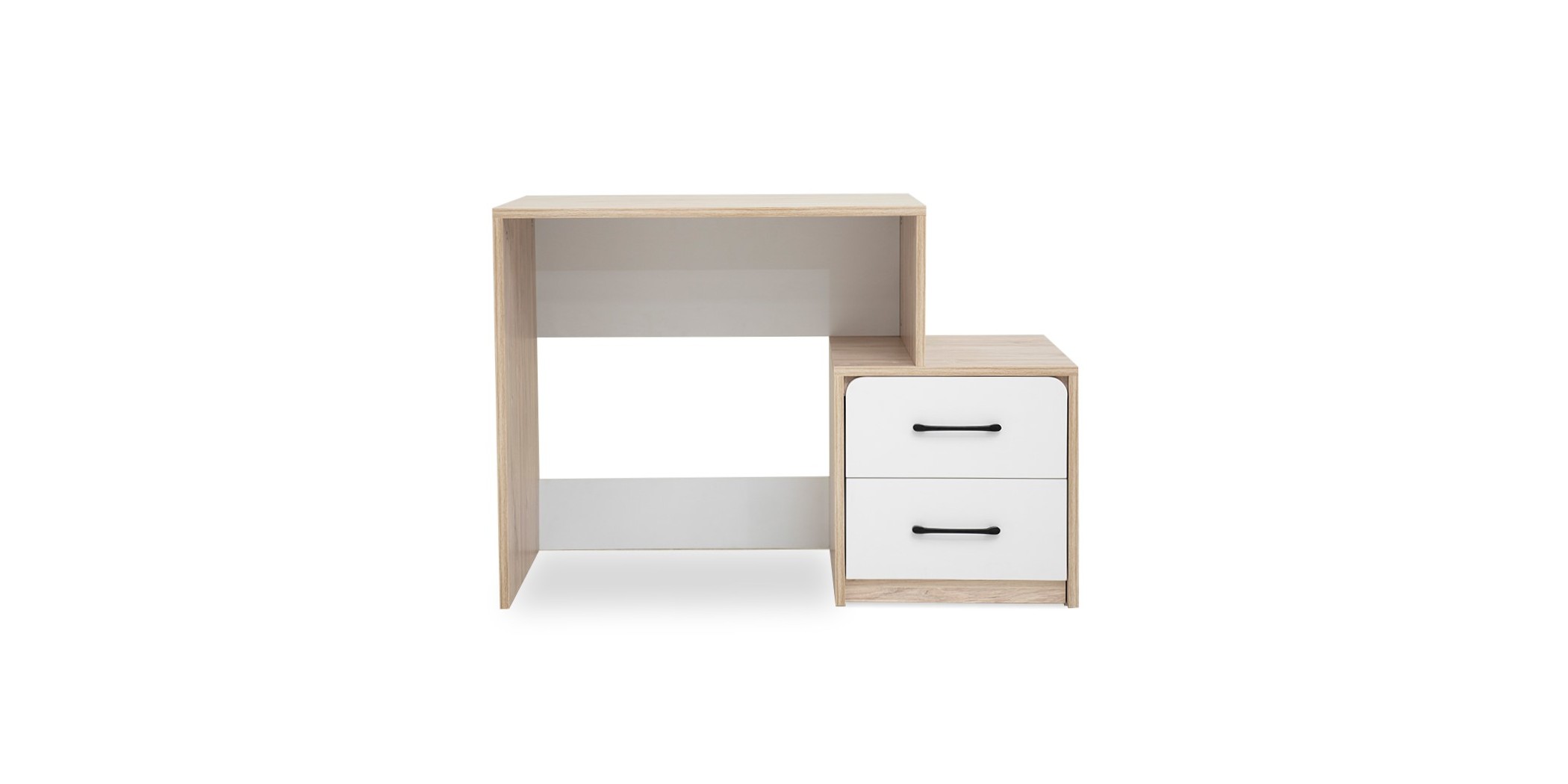 Wonderland Office Table Laguna Wood & White