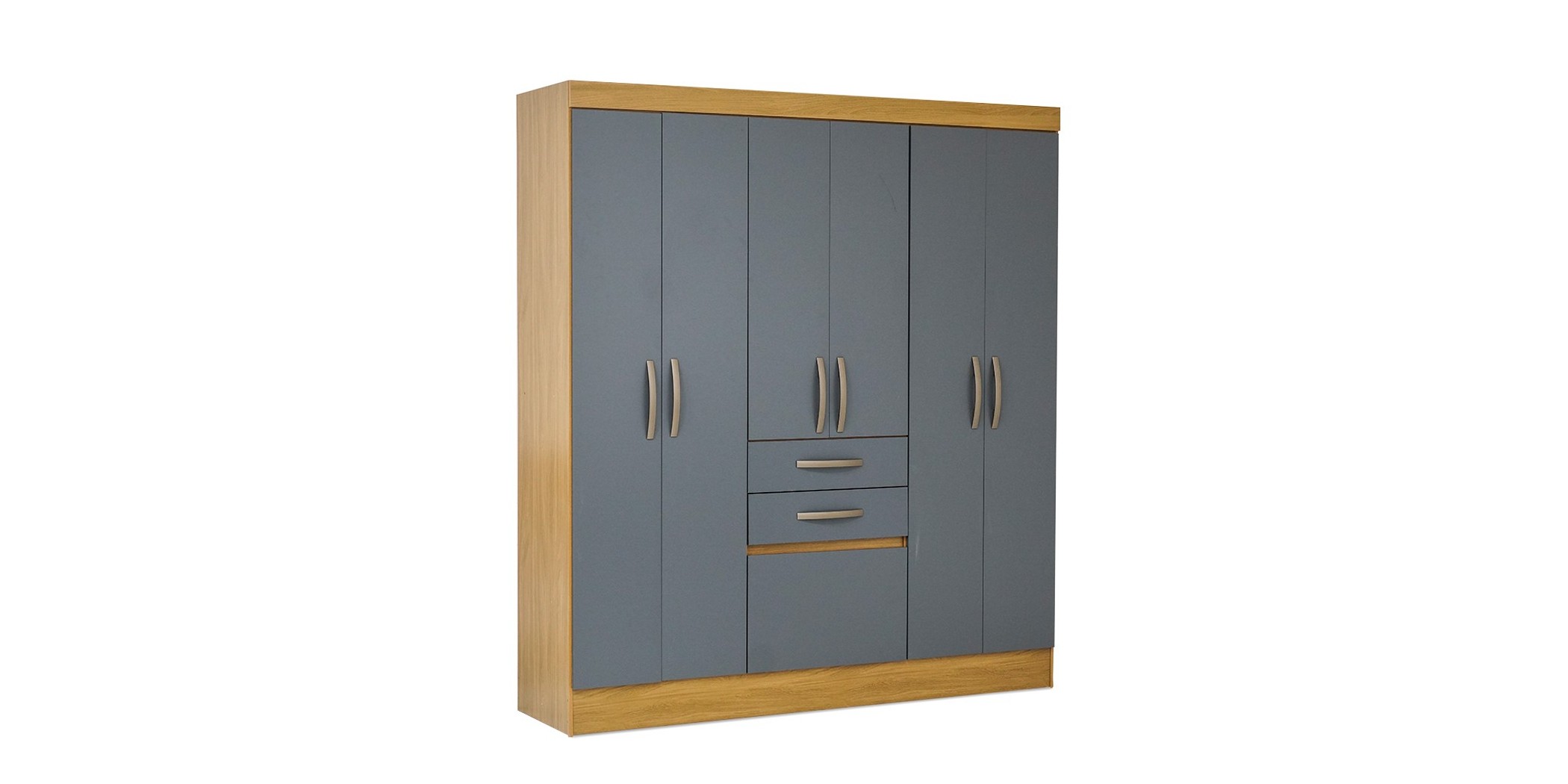 Mafra Wardrobe 6 Doors & 2 Drawers Freijo/Grey