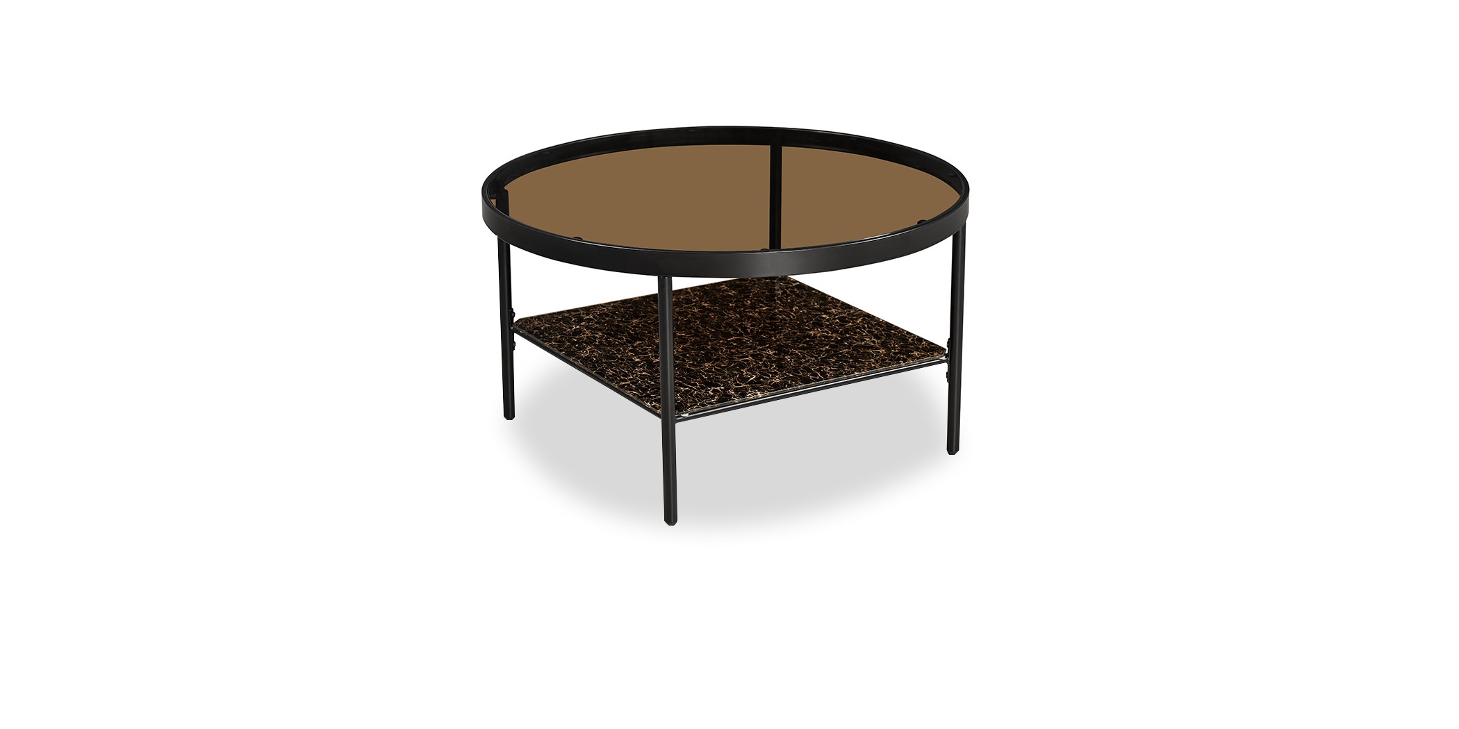 Wizzard Coffee Table Metal & Tempered Glass Top