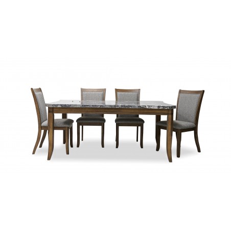 Oscar Table and 6 Chairs Dark Dry Brush