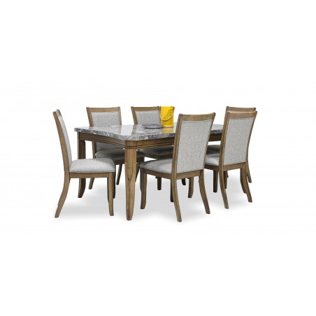 Oscar Table and 6 Chairs Dark Dry Brush