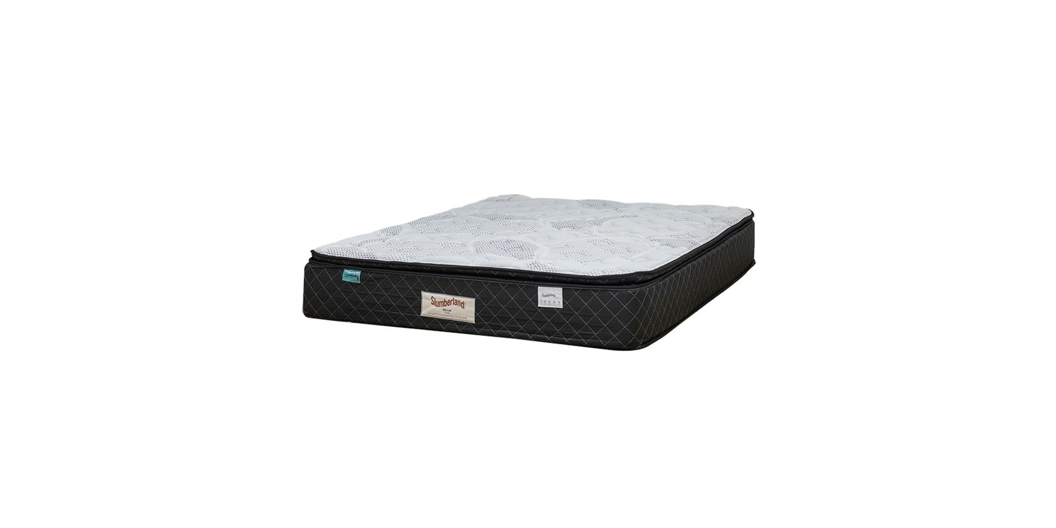 Slumberland Dallas Plush 180x200 cm Pillow Top White Grey