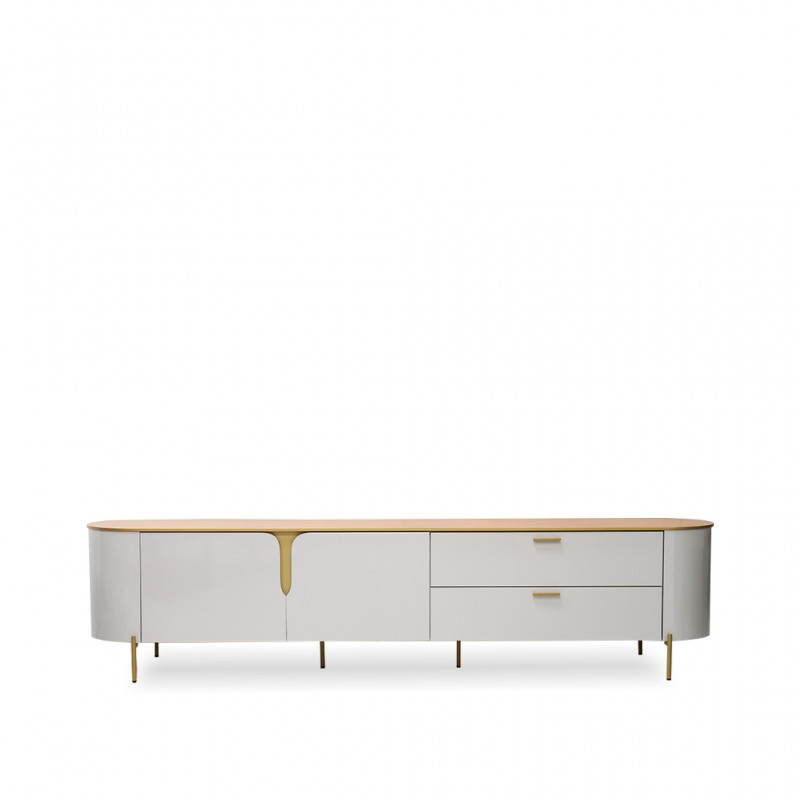 Celine Low TV Cabinet With 2 Drs & Drws Bali Cedar Celine Low TV Cabinet With 2 Drs & Drws Bali Cedar