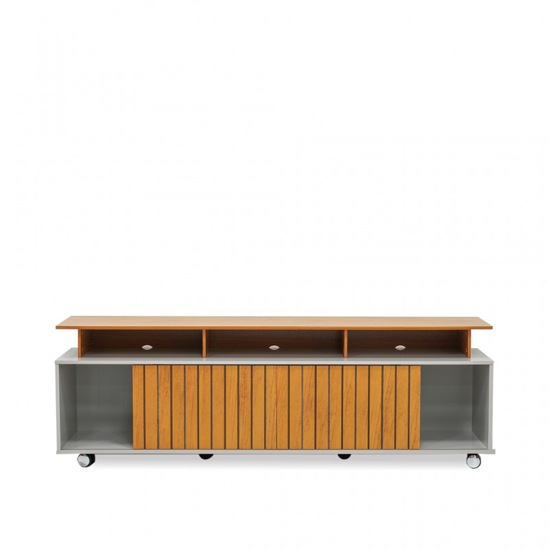 Olimpic Low TV Cabinet With Sliding Drs & Casters Olimpic Low TV Cabinet With Sliding Drs & Casters
