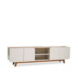 Nadine Low TV Cabinet With 4 Drs Off White/Freijo Nadine Low TV Cabinet With 4 Drs Off White/Freijo