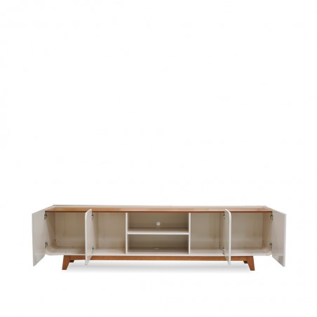 Nadine Low TV Cabinet With 4 Drs Off White/Freijo