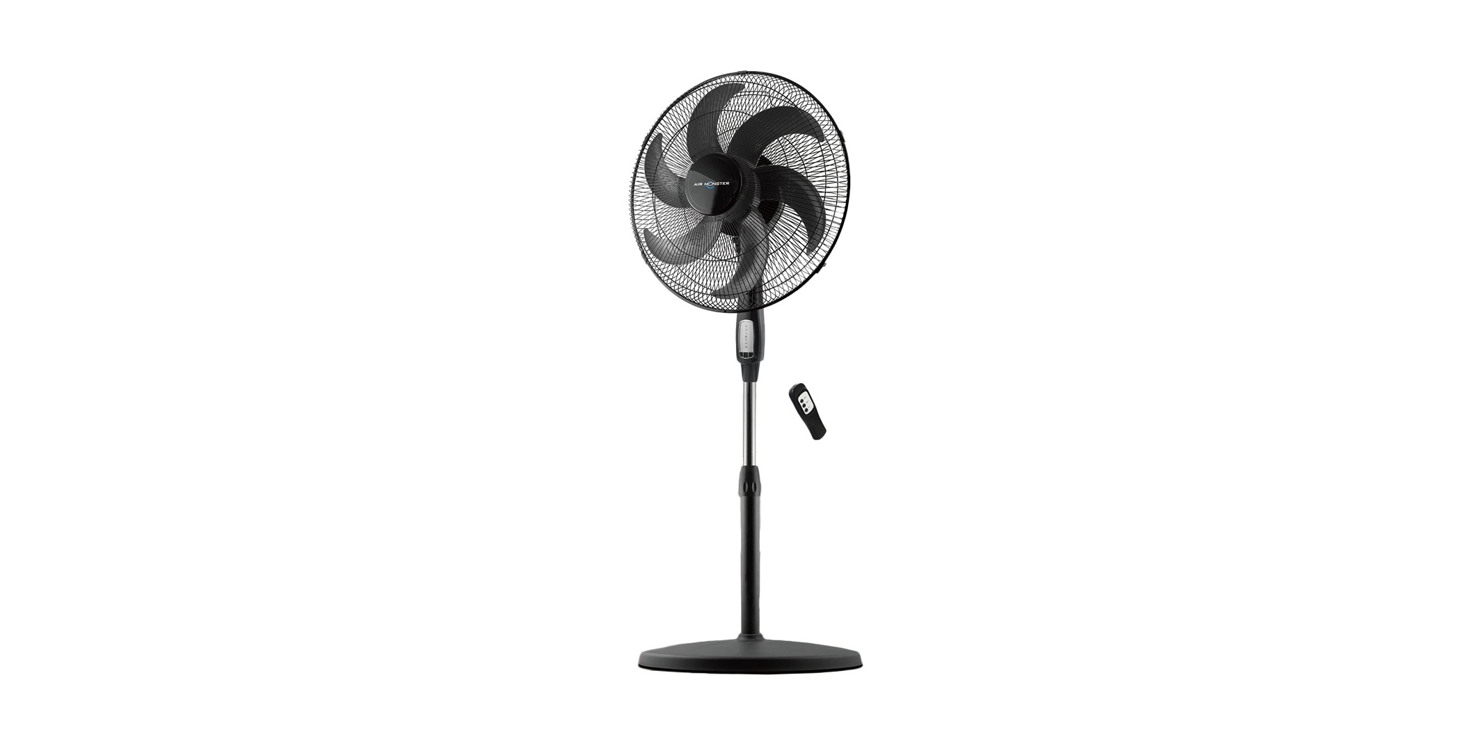 Air Monster S1860-R MG 18" Oscillating Silence Stand Fan With Remote Control 6-Wing Blade