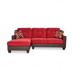 Gabrielle Corner LHF Chaise + RHF 2S Fab Red & Brown