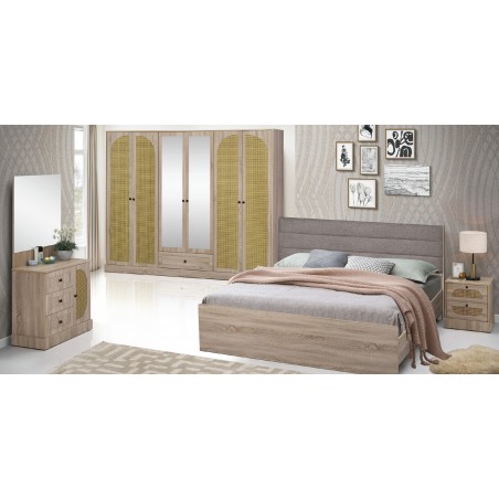 Heritage Rattan Bedroom Set 180x200 cm Sonoma Oak