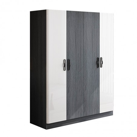 Hugo Wardrobe 4 Doors Dark Grey