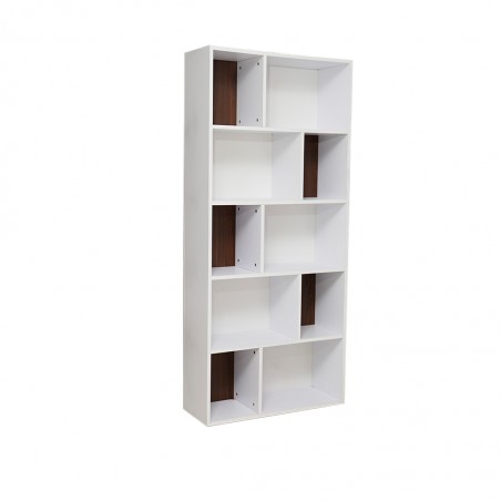 Arletta Bookshelf White & Walnut