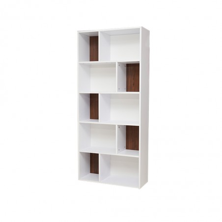Arletta Bookshelf White & Walnut