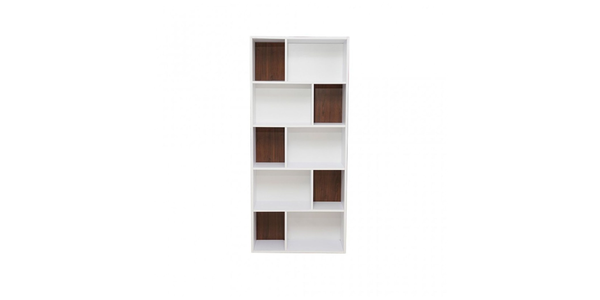 Arletta Bookshelf White & Walnut