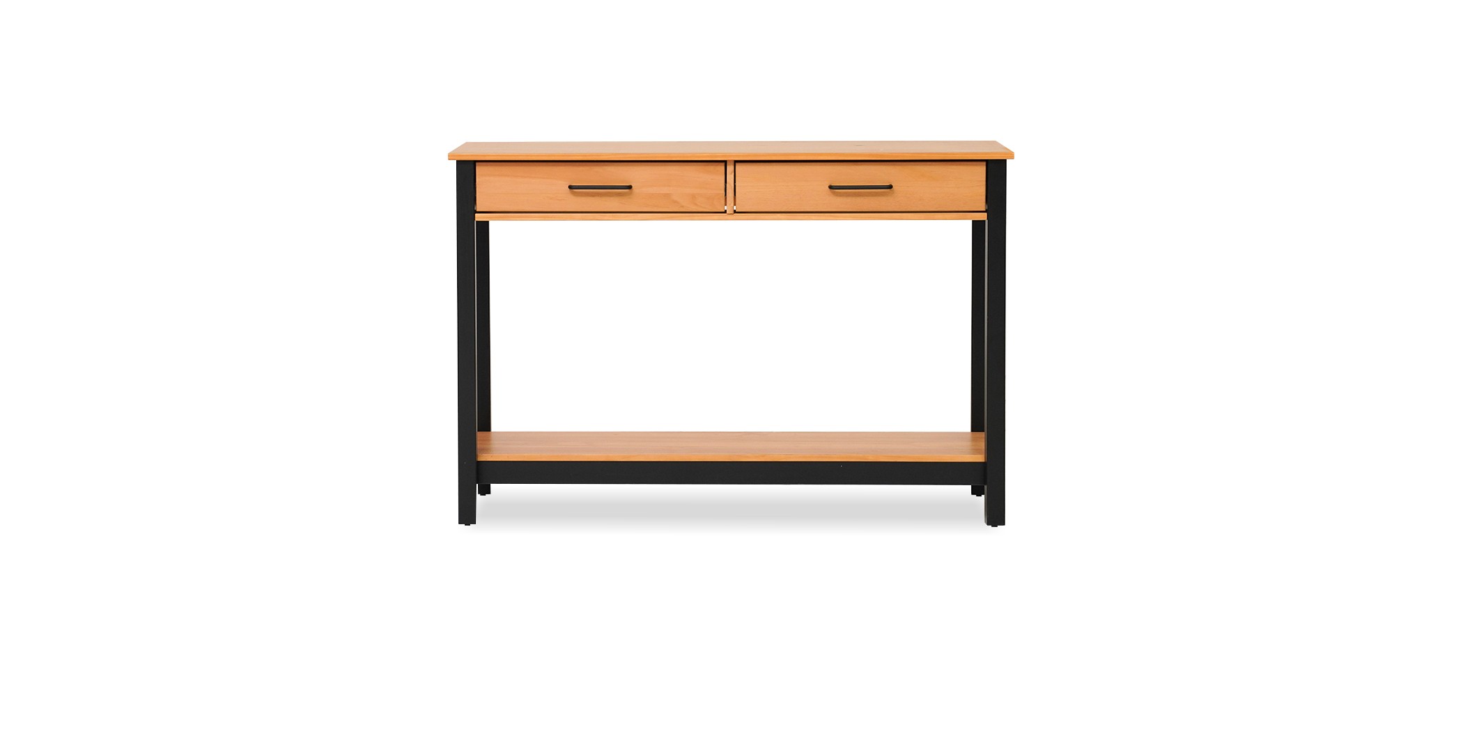 Madri Console 2 Drawers Roble/Black/Solid Wood