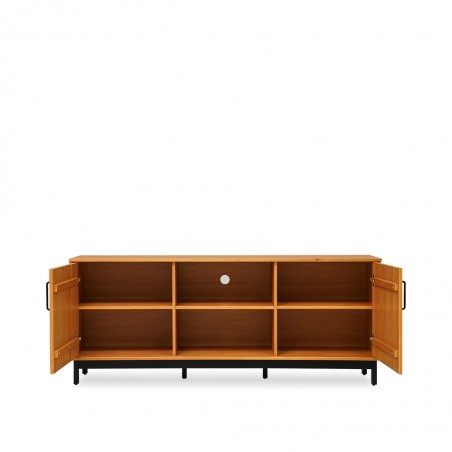 Madri Low TV Stand 2 Drawers Roble/Black/Solid Wood