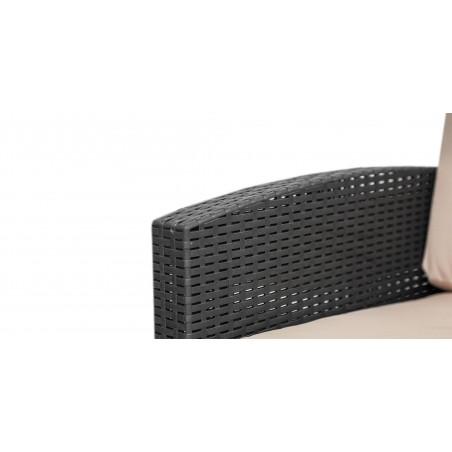 Sofia Sofa Set 3+1+1 With Coffee Table  Black & Beige