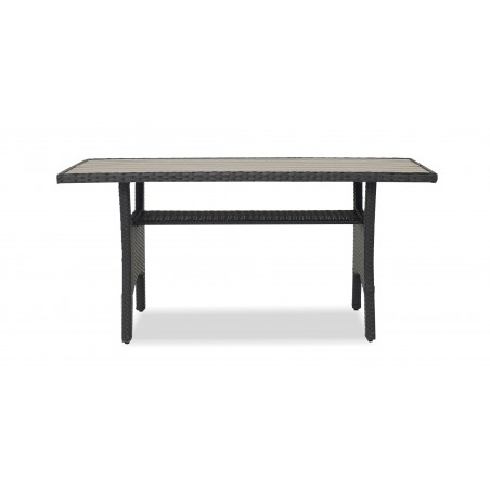 Fontana Corner With Table Black Rattan Dark