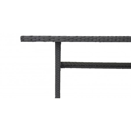 Fontana Corner With Table Black Rattan Dark