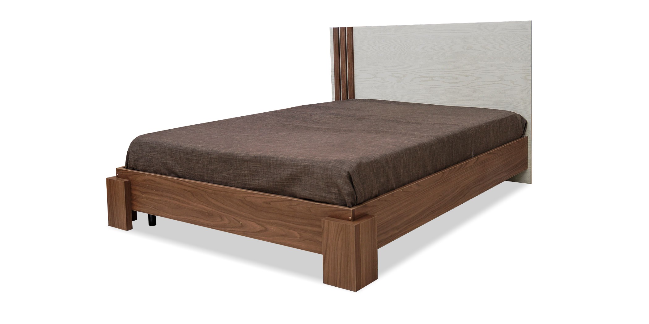 Camellia Bed 140x190 cm Walnut & Off White