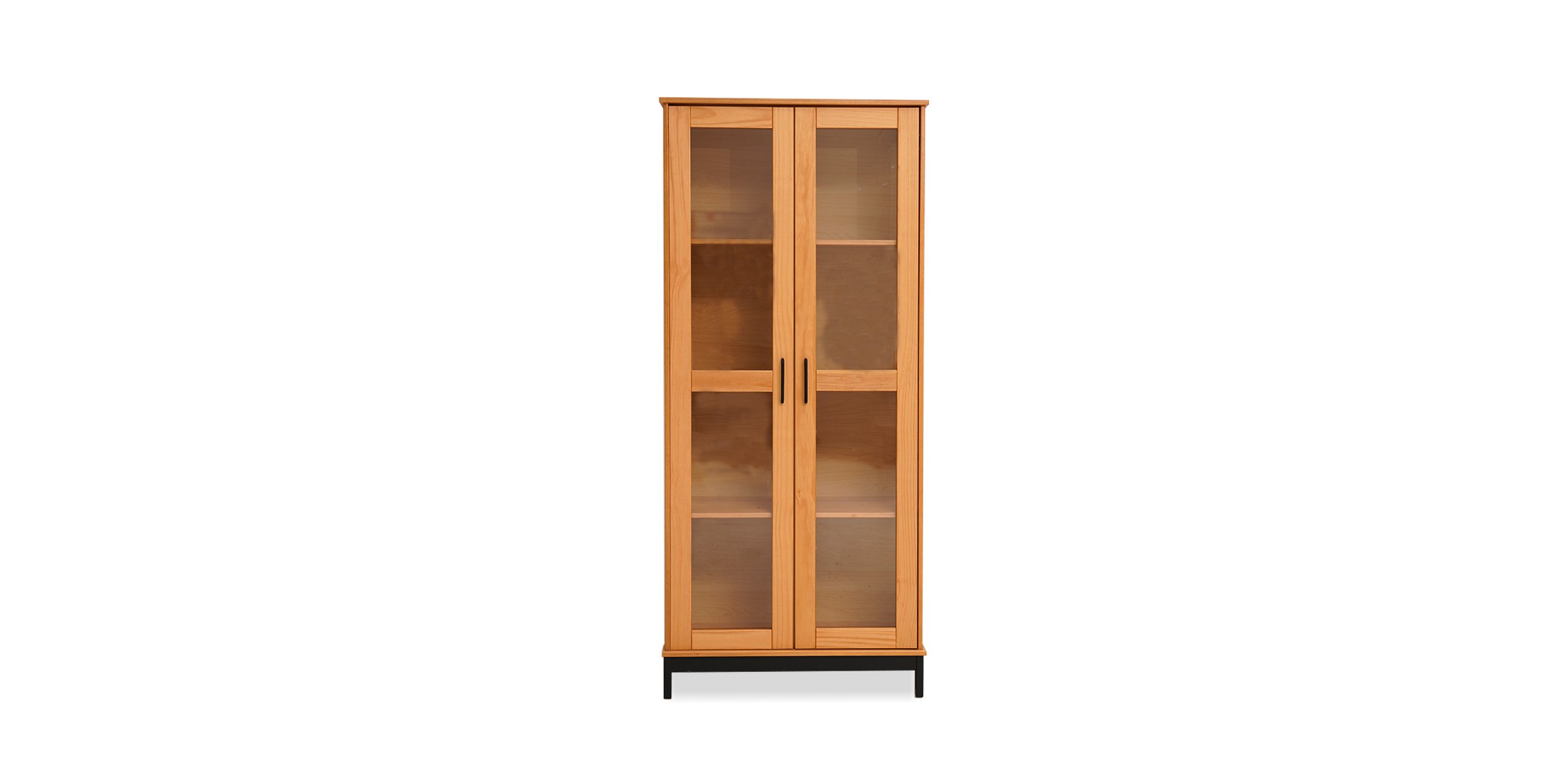 Madri Cupboard 2 Doors Roble/Black/Solid Wood