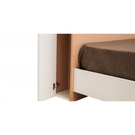 Capella Bed 150x190 cm White & Oak
