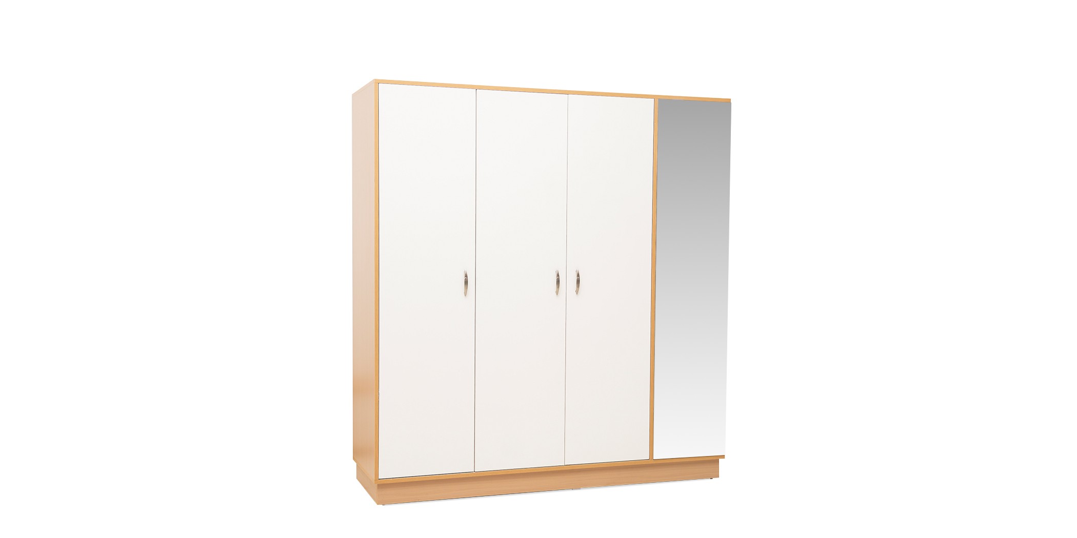 Capella Wardrobe 3 Doors With Shoe Rack & Side Door White & Oak