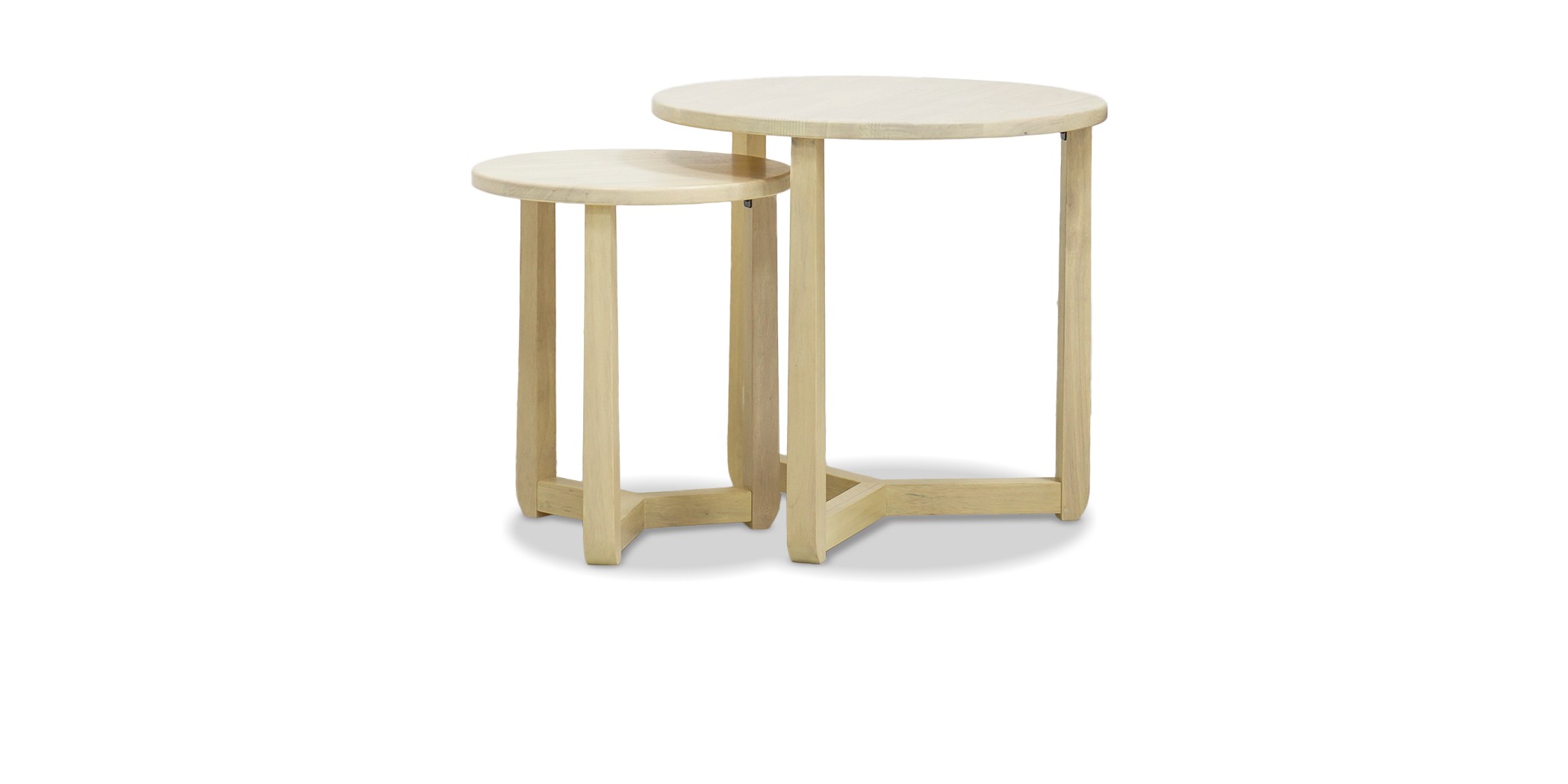 Elton Set of 2 Side Tables Cream Wash