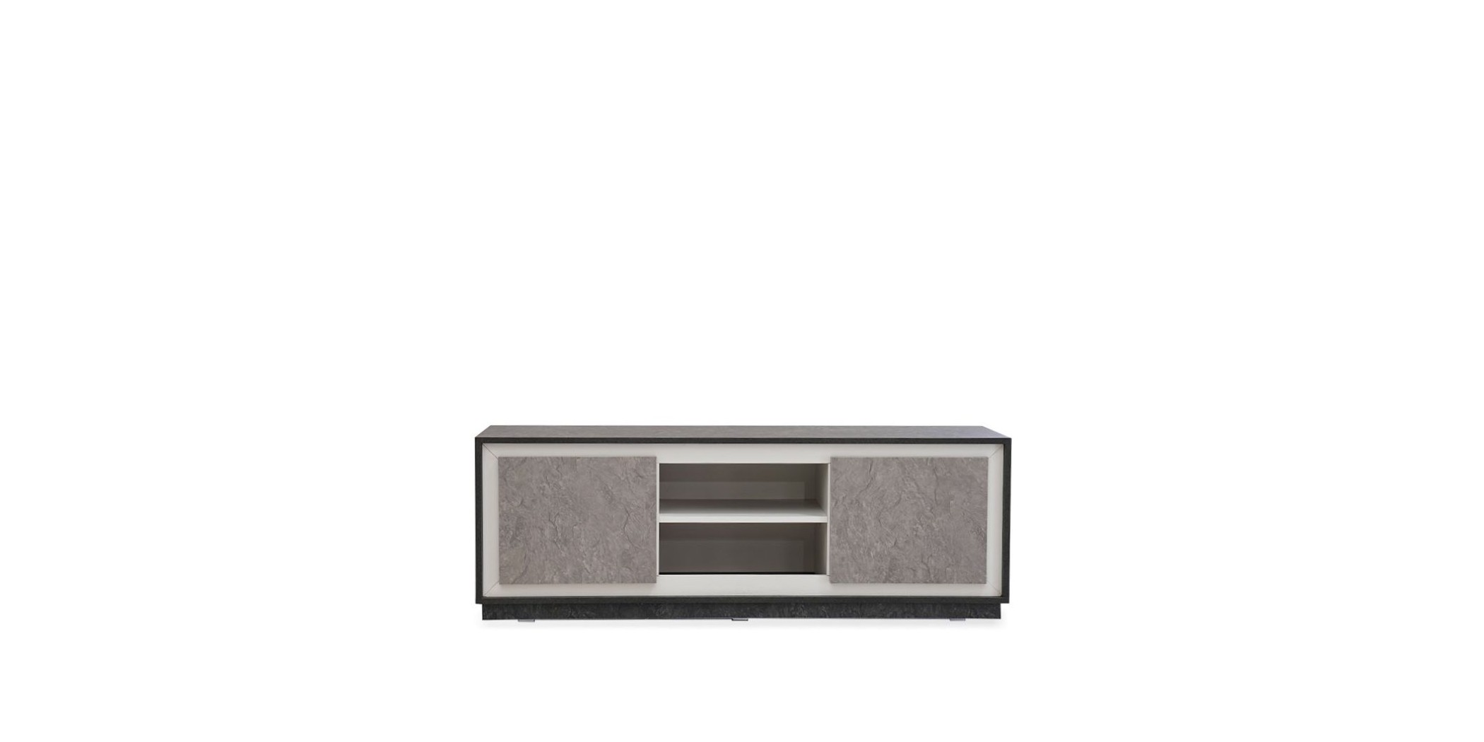 Siena Low TV Unit Bright Cement & Dark Cement