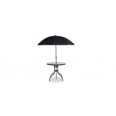 Orson Table & 4 Chairs With Umbrella Black