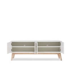 Campus Low TV Stand With 4 Doors White Matte/Mixe