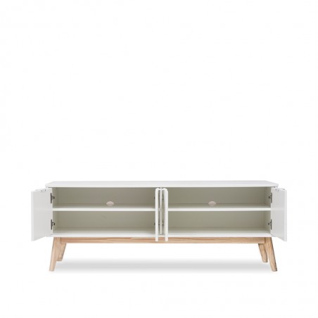 Campus Low TV Stand With 4 Doors White Matte/Mixe
