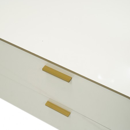 Celine Low TV Cabinet With 2 Doors & Drawers Off White