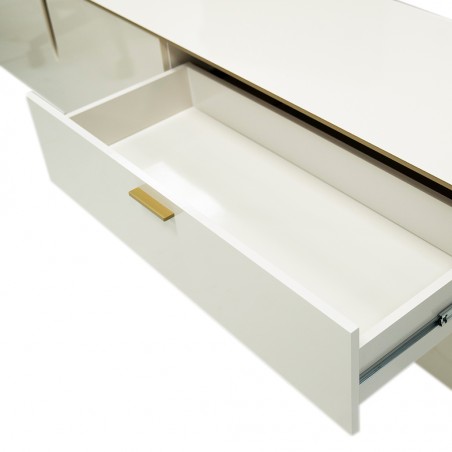 Celine Low TV Cabinet With 2 Doors & Drawers Off White