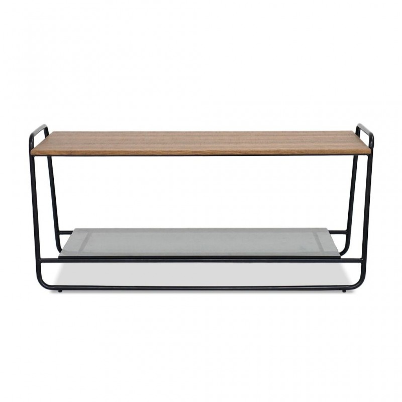 Newton Coffee Table Metal & Grey glass Shelf Newton Coffee Table Metal & Grey glass Shelf