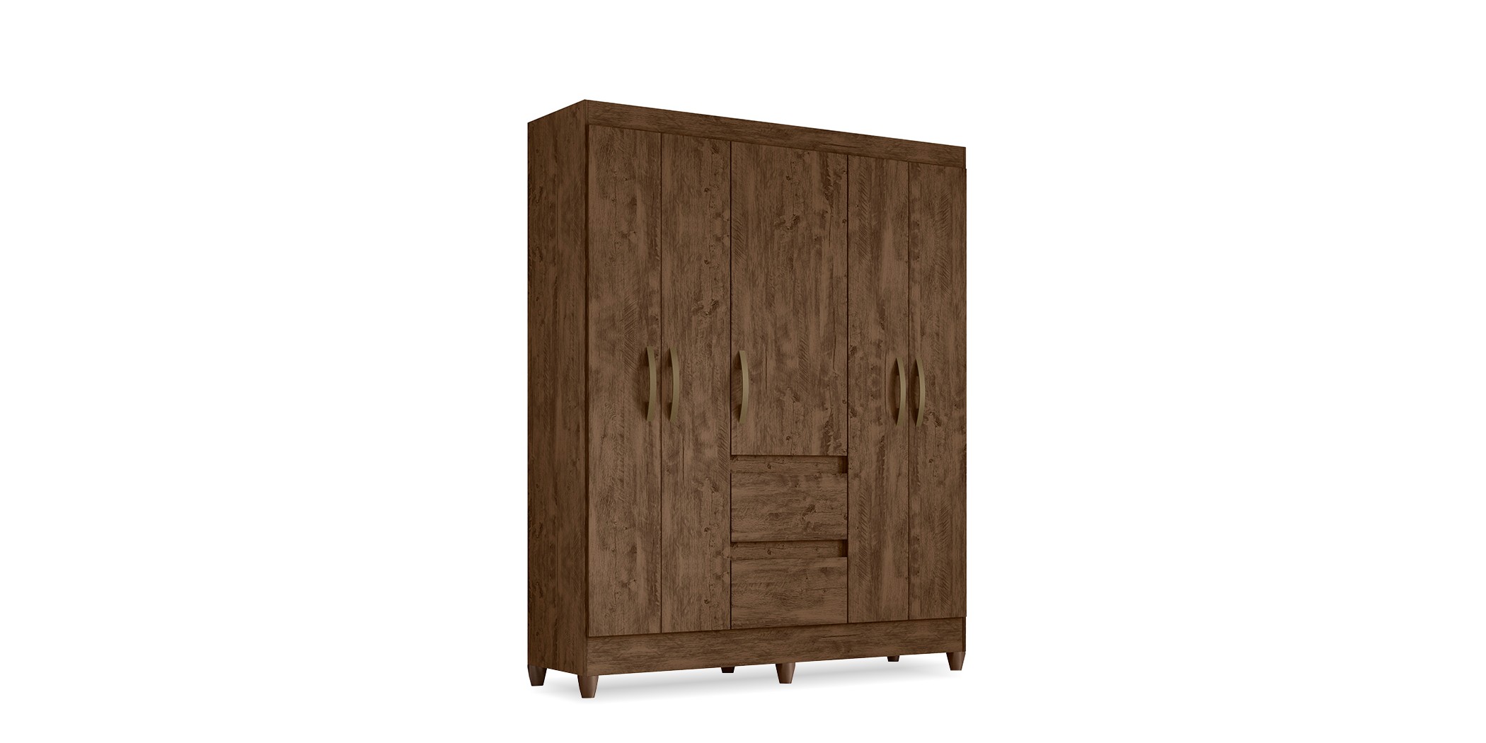 Dakar Wardrobe 5 Doors Brown