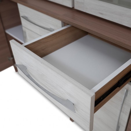 Genoa Buffet 4 Doors Cafe Latte & Larix White