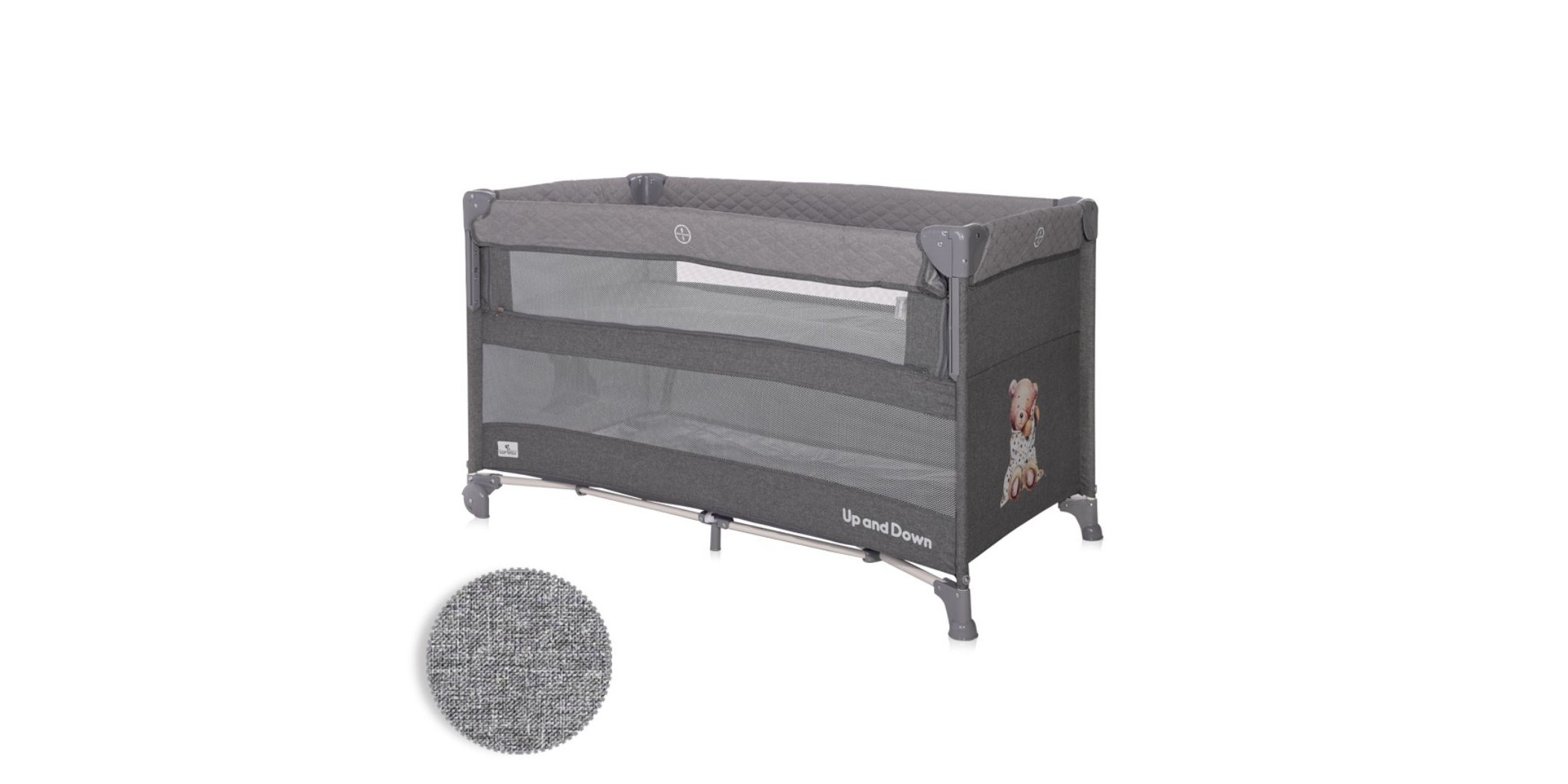 Lorelli Baby Cot Up And Down Cool Grey Bear 10080062370