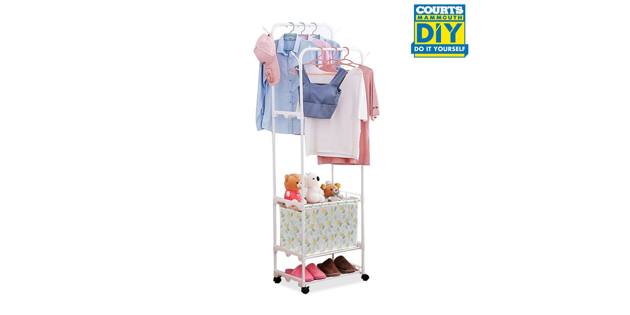 Aria Clothes Hanger And Shoe Rack White