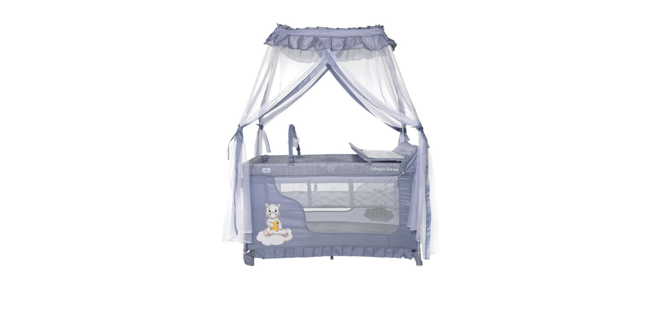 Lorelli Baby Cot Magic Sleep Cool Grey Hippo 10080482210