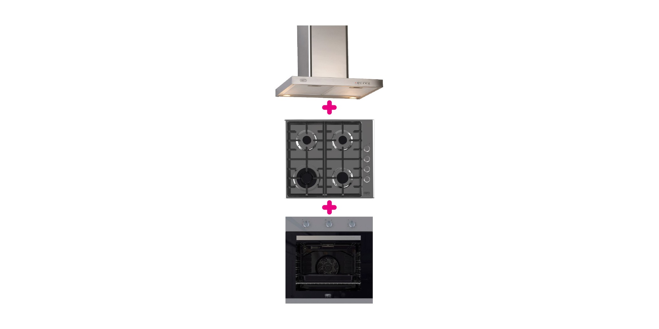 Defy DHG602 Built-in Hob + Defy DBO486E Built-in Oven + Defy DCH317 Cooker Hood